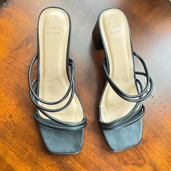A New Day Black Strappy Heels - Picture 4 of 11